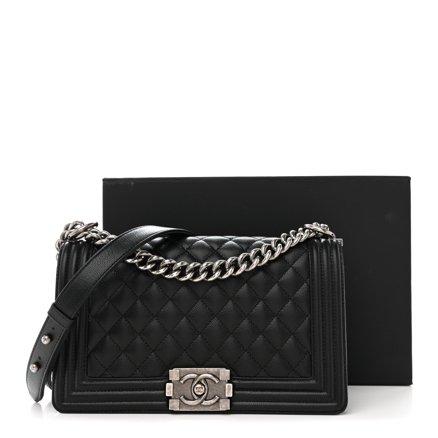 Chanel Caviar Quilted Medium Boy Flap Black