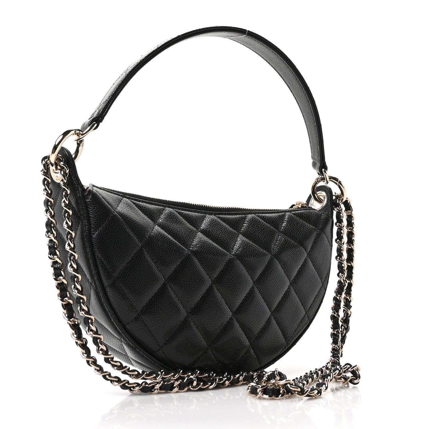 Chanel Caviar Quilted Other Shape With Chain Black