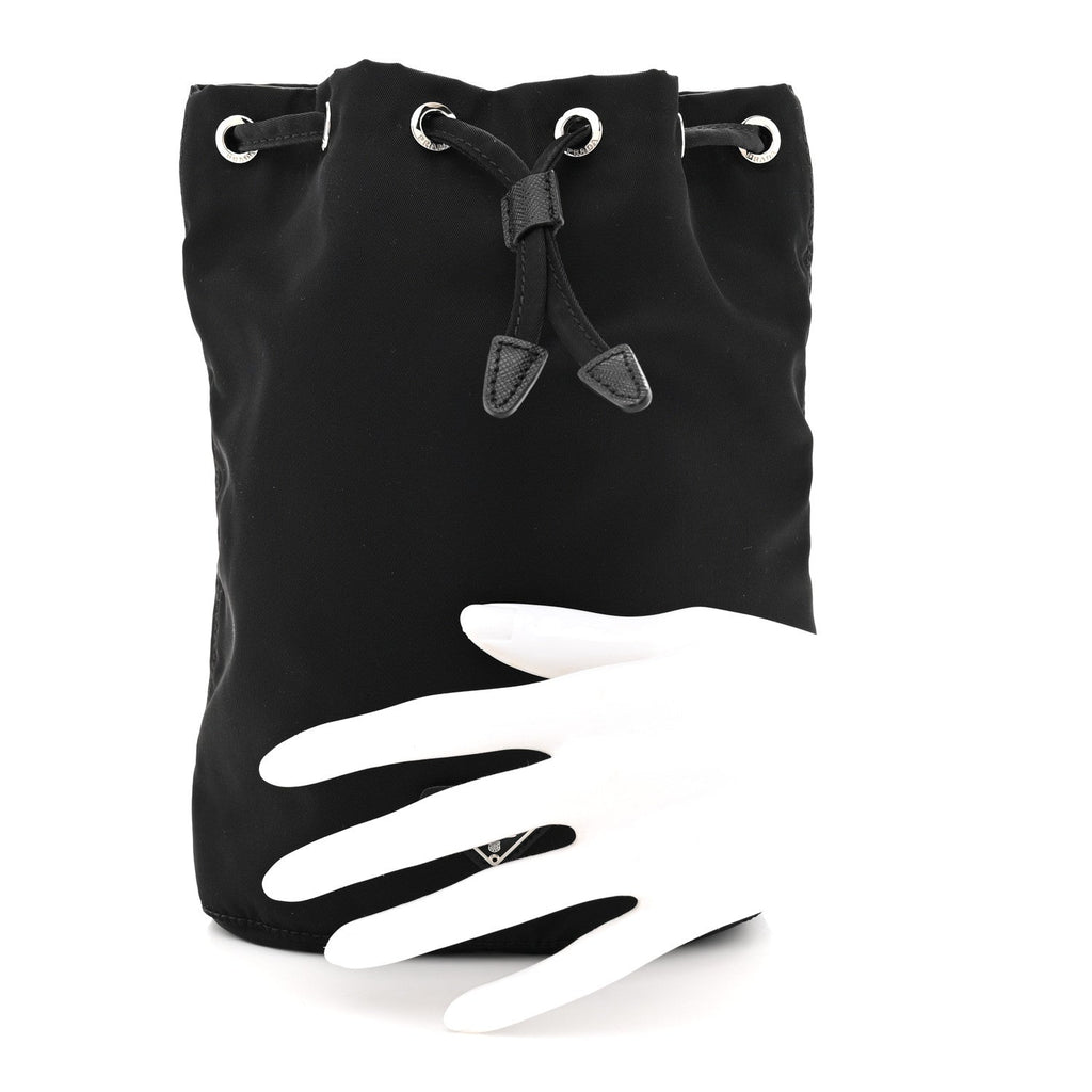Prada Nylon Vela Drawstring Pouch Black