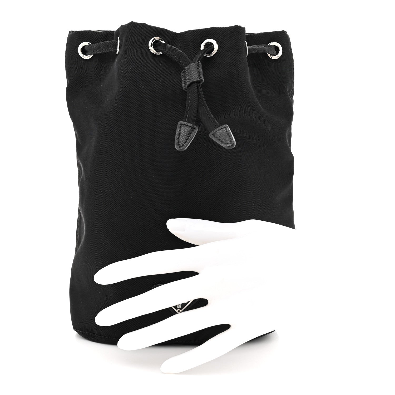 Prada Nylon Vela Drawstring Pouch Black