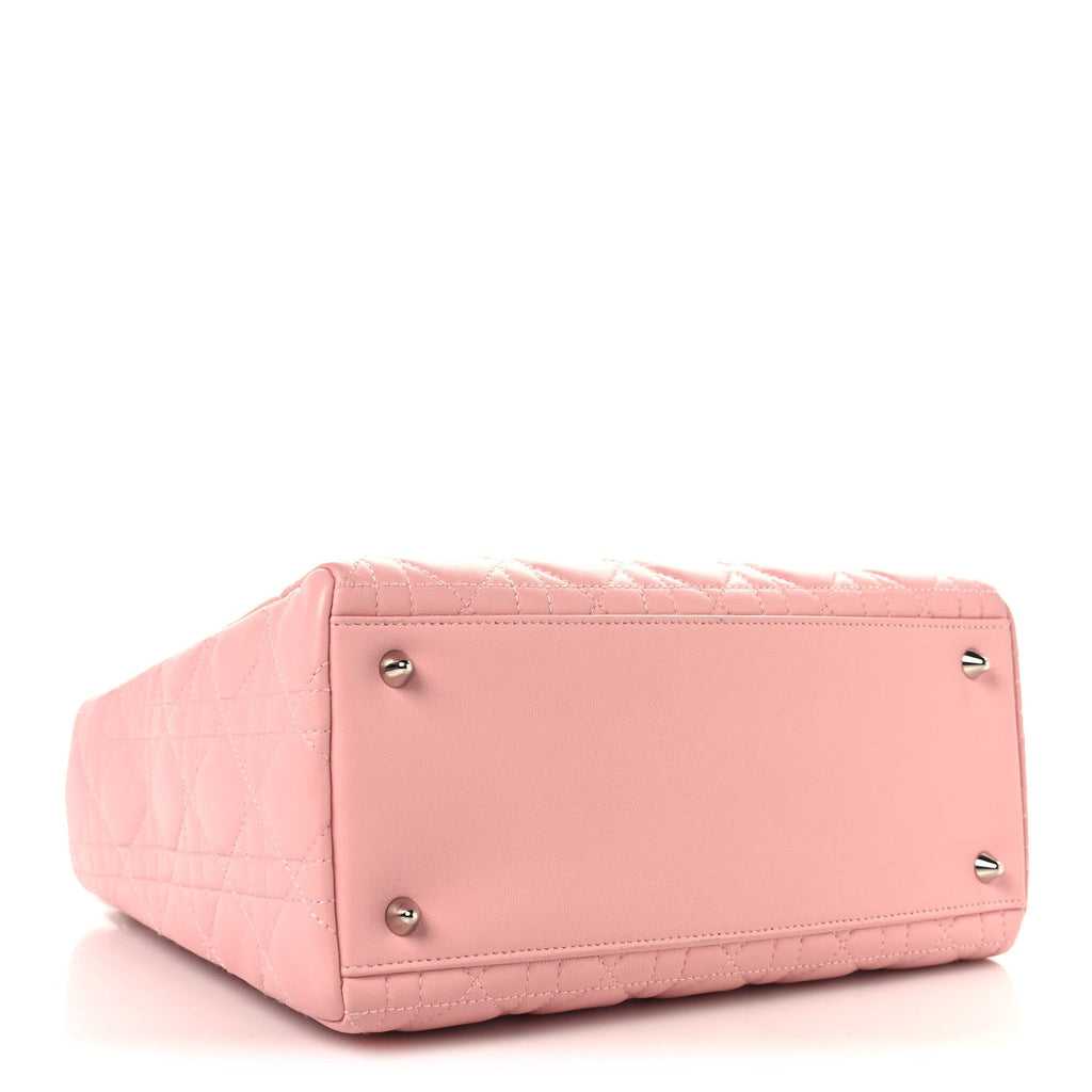 Christian Dior Lambskin Cannage Medium Lady Dior Light Pink