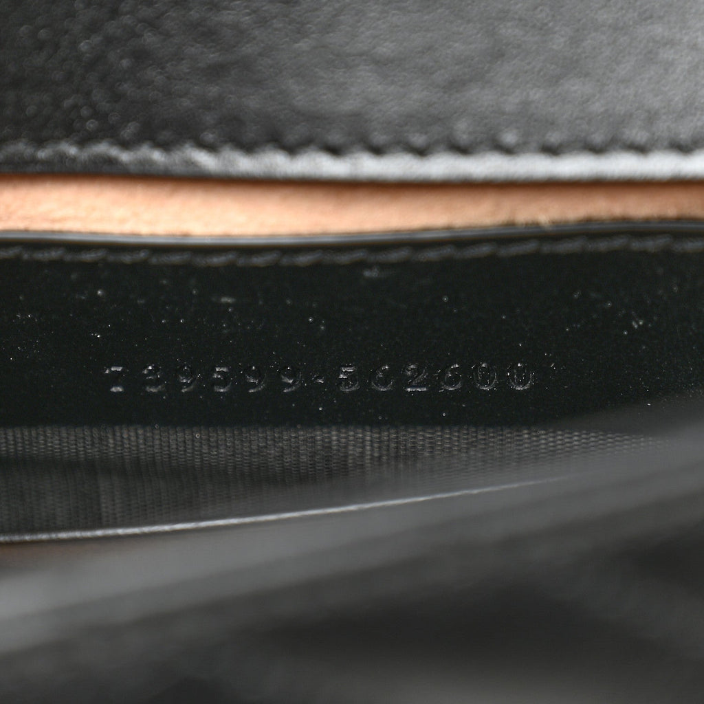 Gucci Calfskin Matelasse Monochrome GG Marmont Chain Mini Belt Bag Black