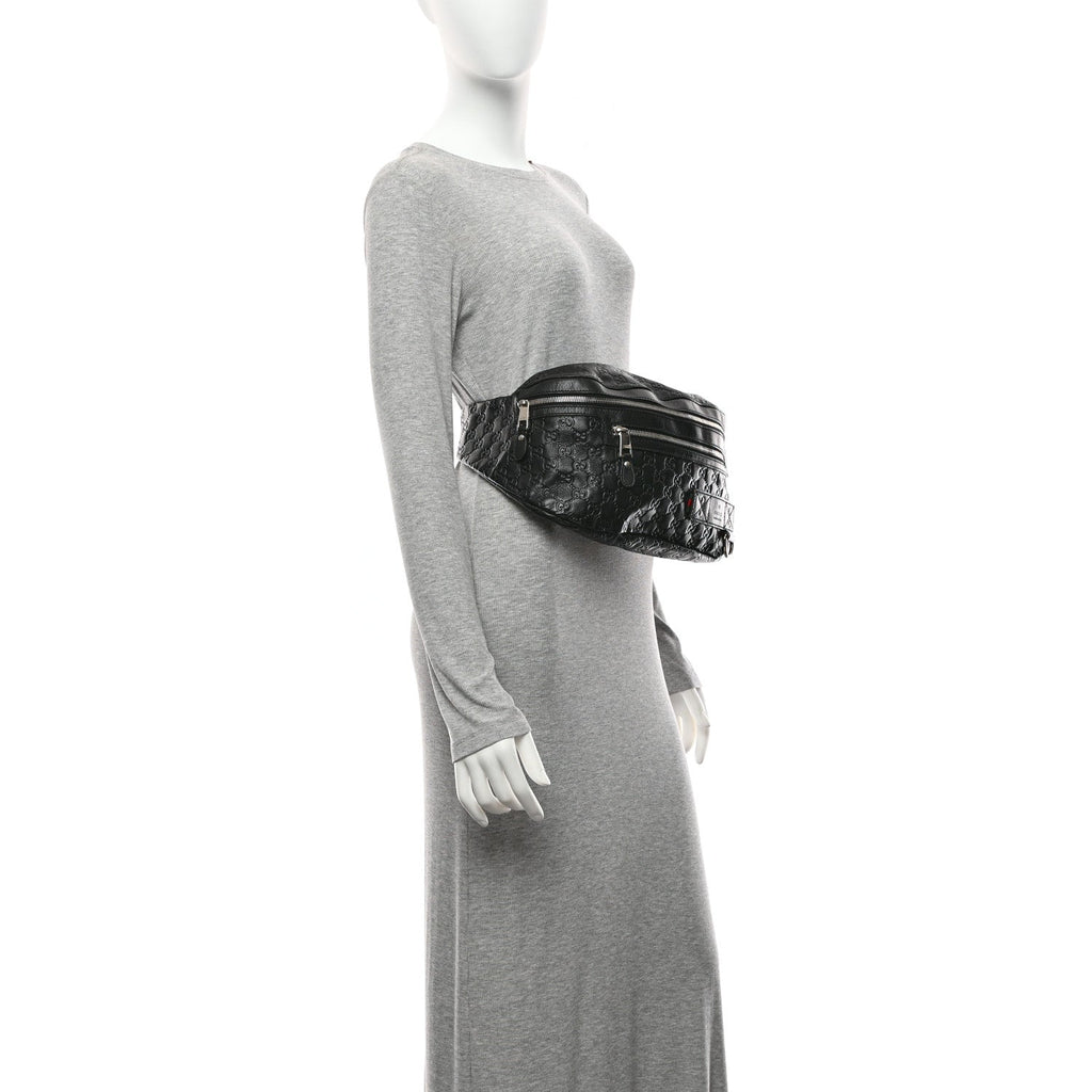 Gucci Guccissima Web Belt Bag Black