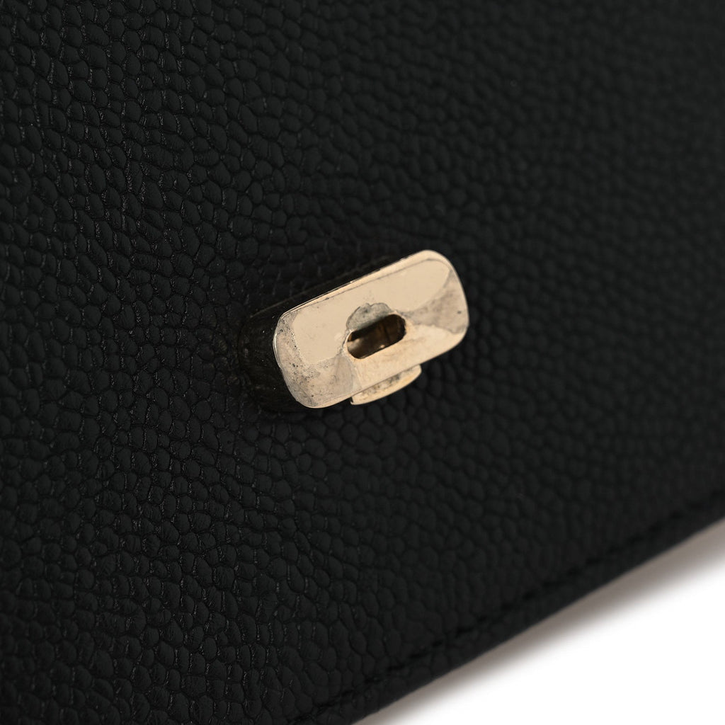 Chanel Grained Calfskin Quilted Cuba Wallet On Chain WOC Black