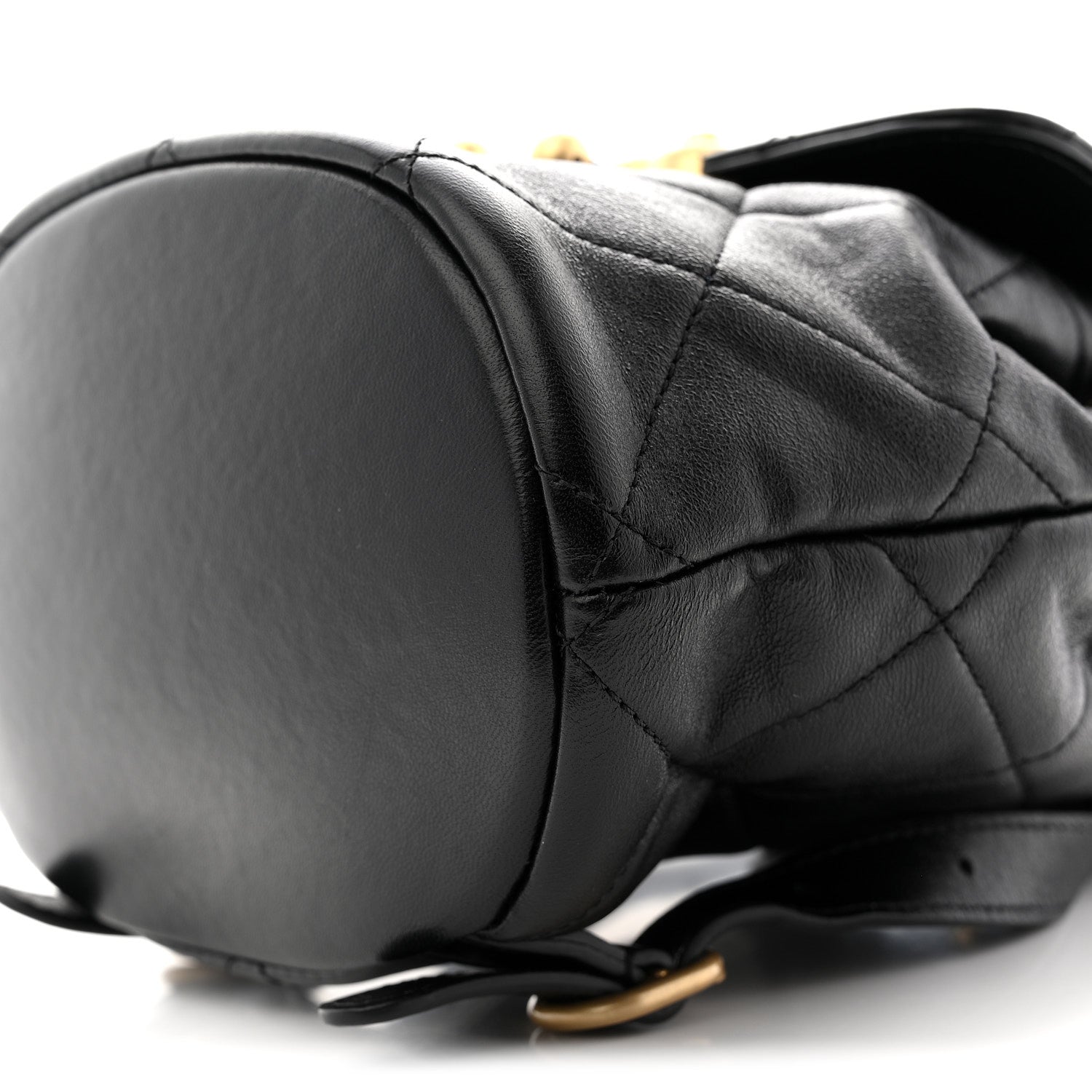 Chanel Lambskin Quilted Logo Mini Backpack Black