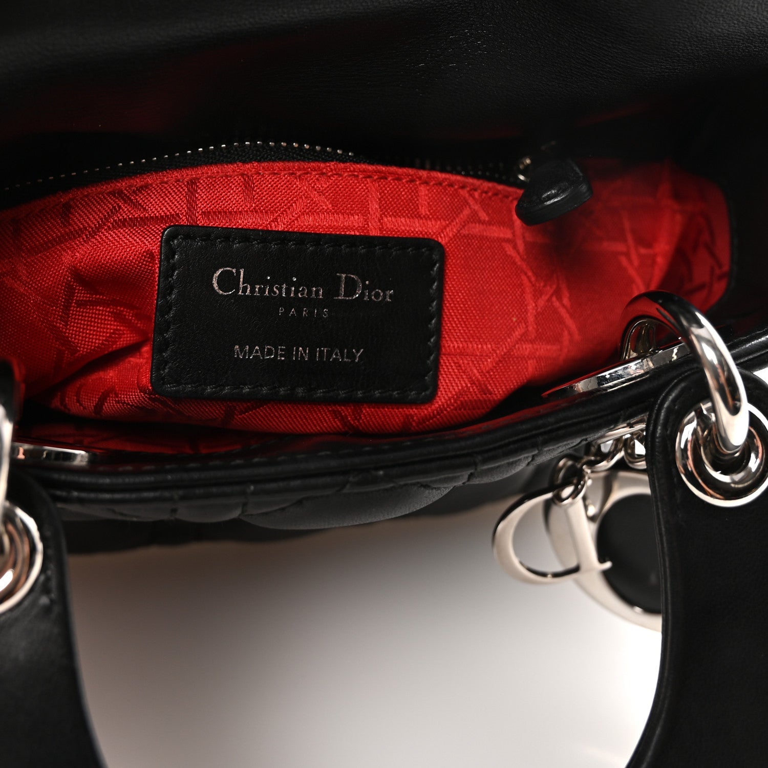 Christian Dior Lambskin Cannage Mini Lady Dior Black