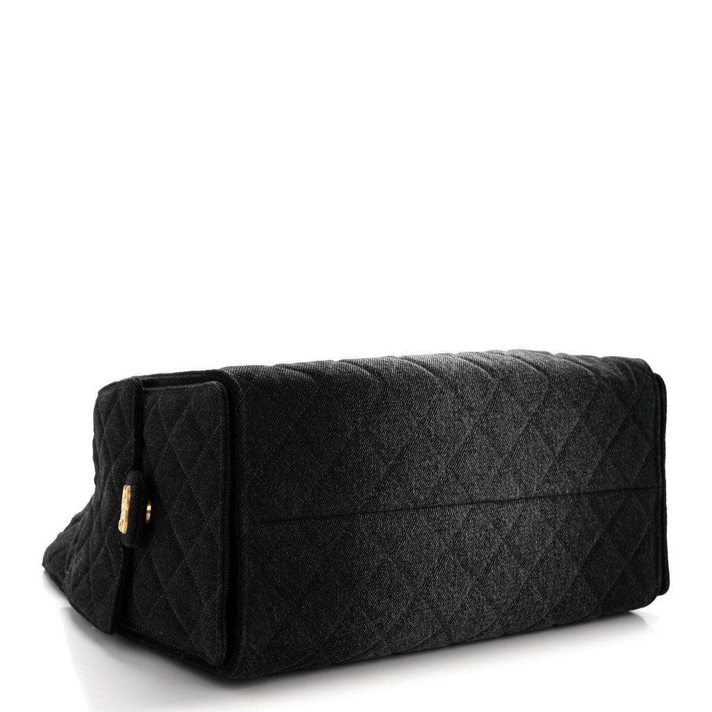 Chanel Washed Denim Quilted Medium Chanel 25 Handbag Black
