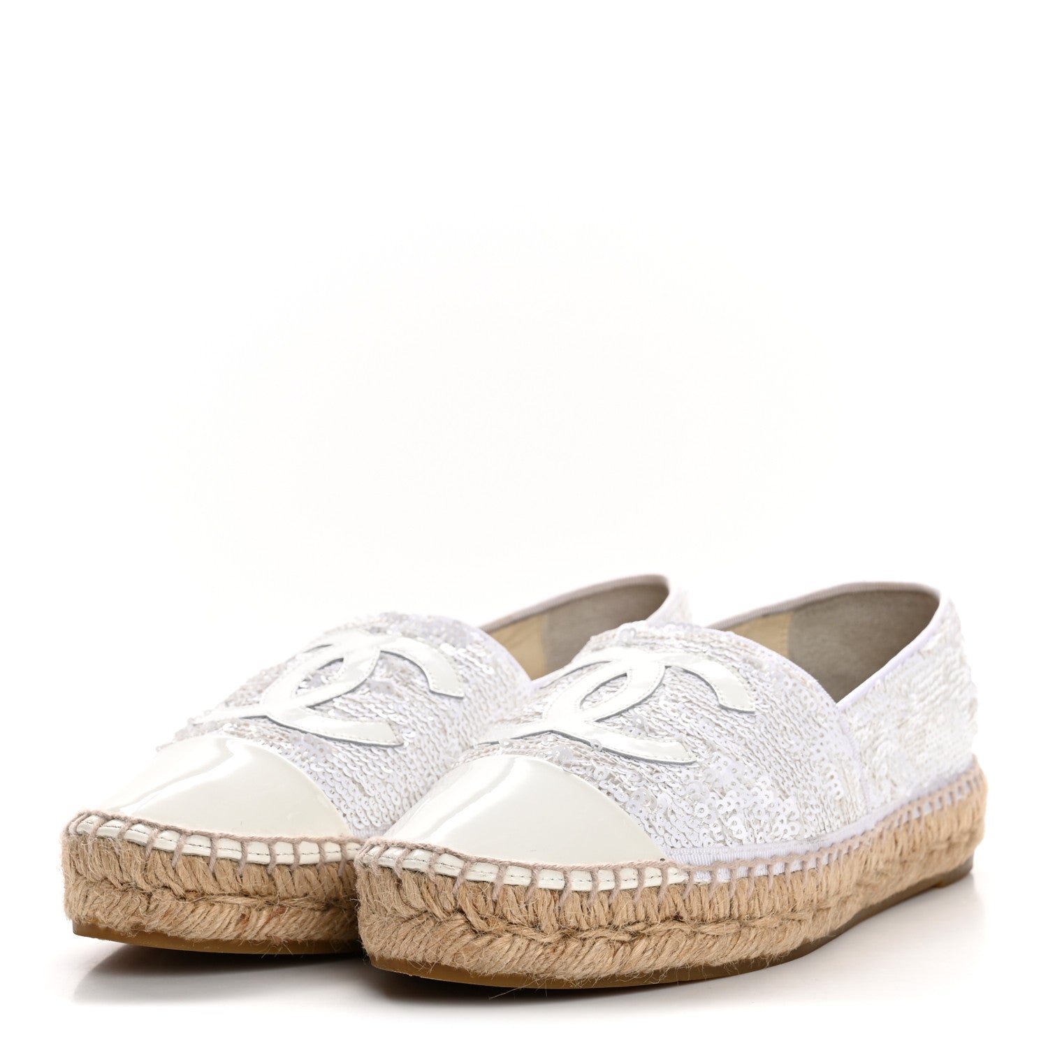 Patent Sequin CC Espadrilles 36 White