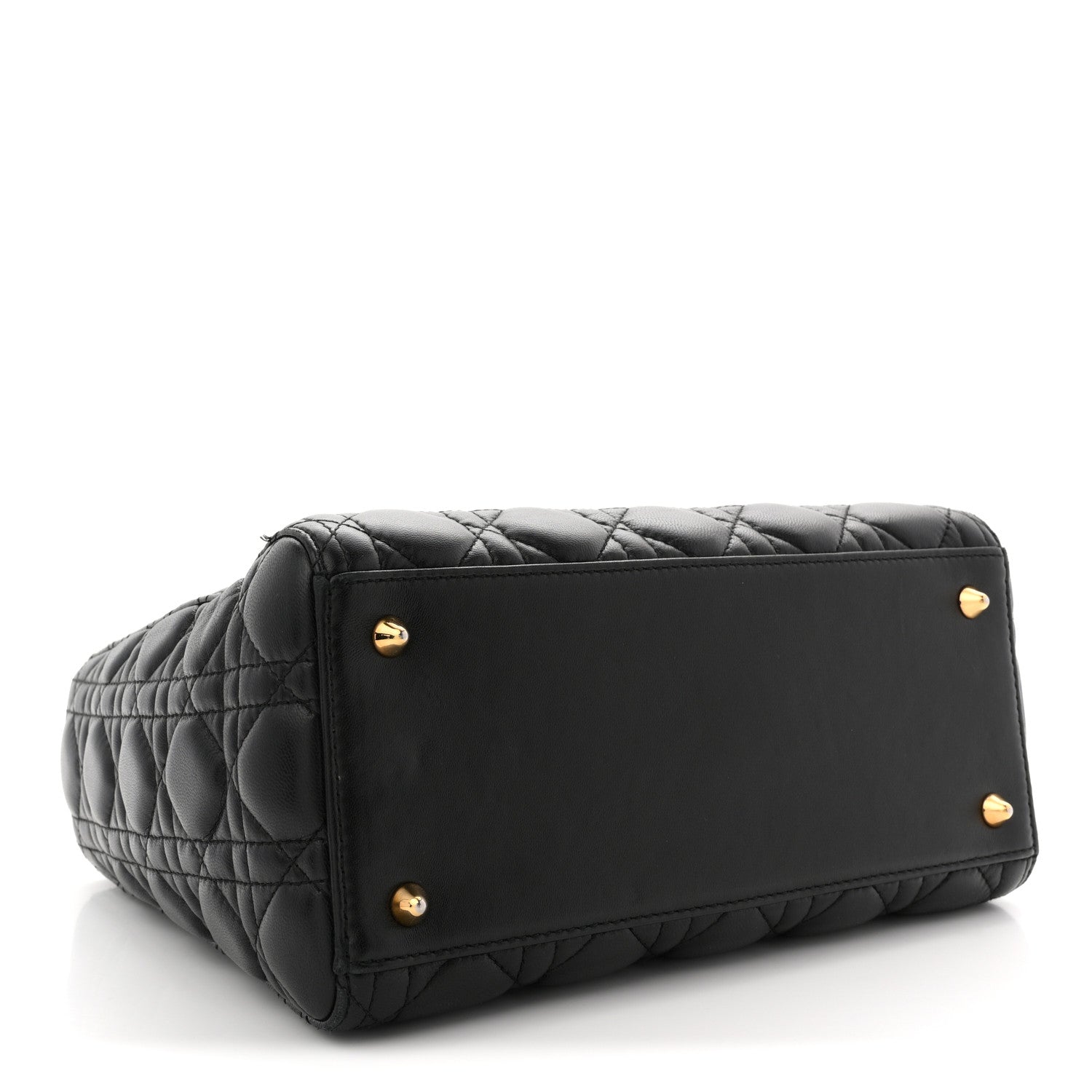 Christian Dior Lambskin Cannage Medium Lady Dior Black