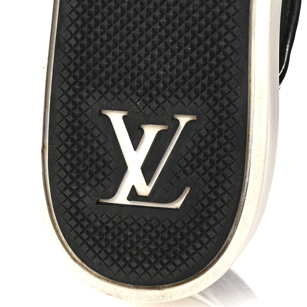 Louis Vuitton Patent Calfskin Monogram High Top Sneakers 36 Black