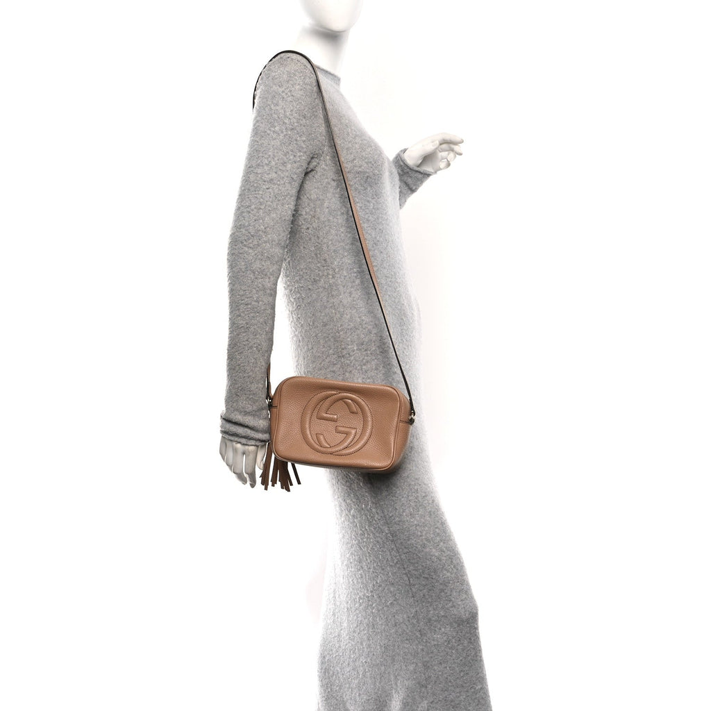 Gucci Pebbled Calfskin Small Soho Disco Bag Rose Beige