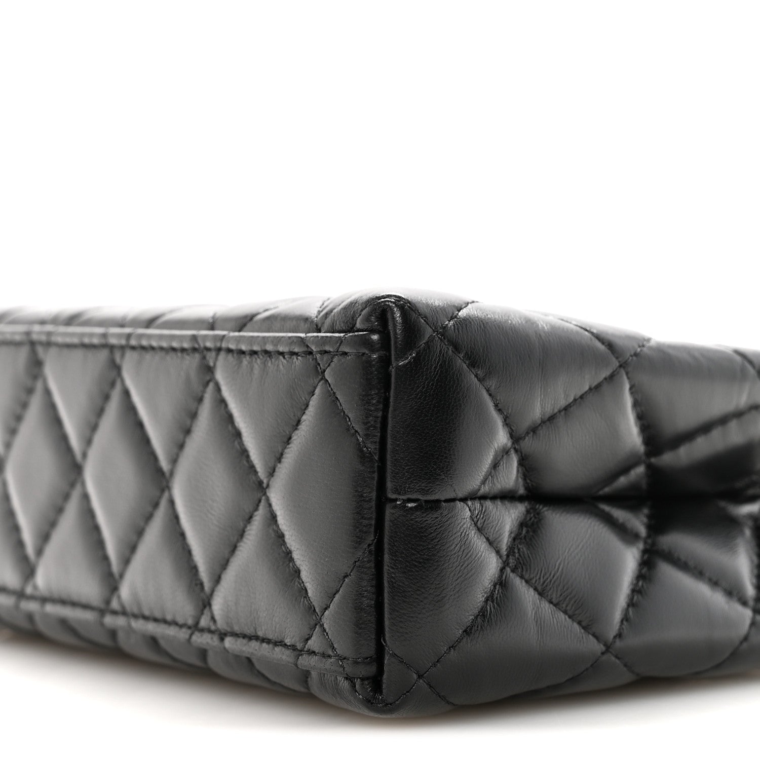 Chanel Shiny Aged Calfskin Quilted Nano Kelly Shopper Black