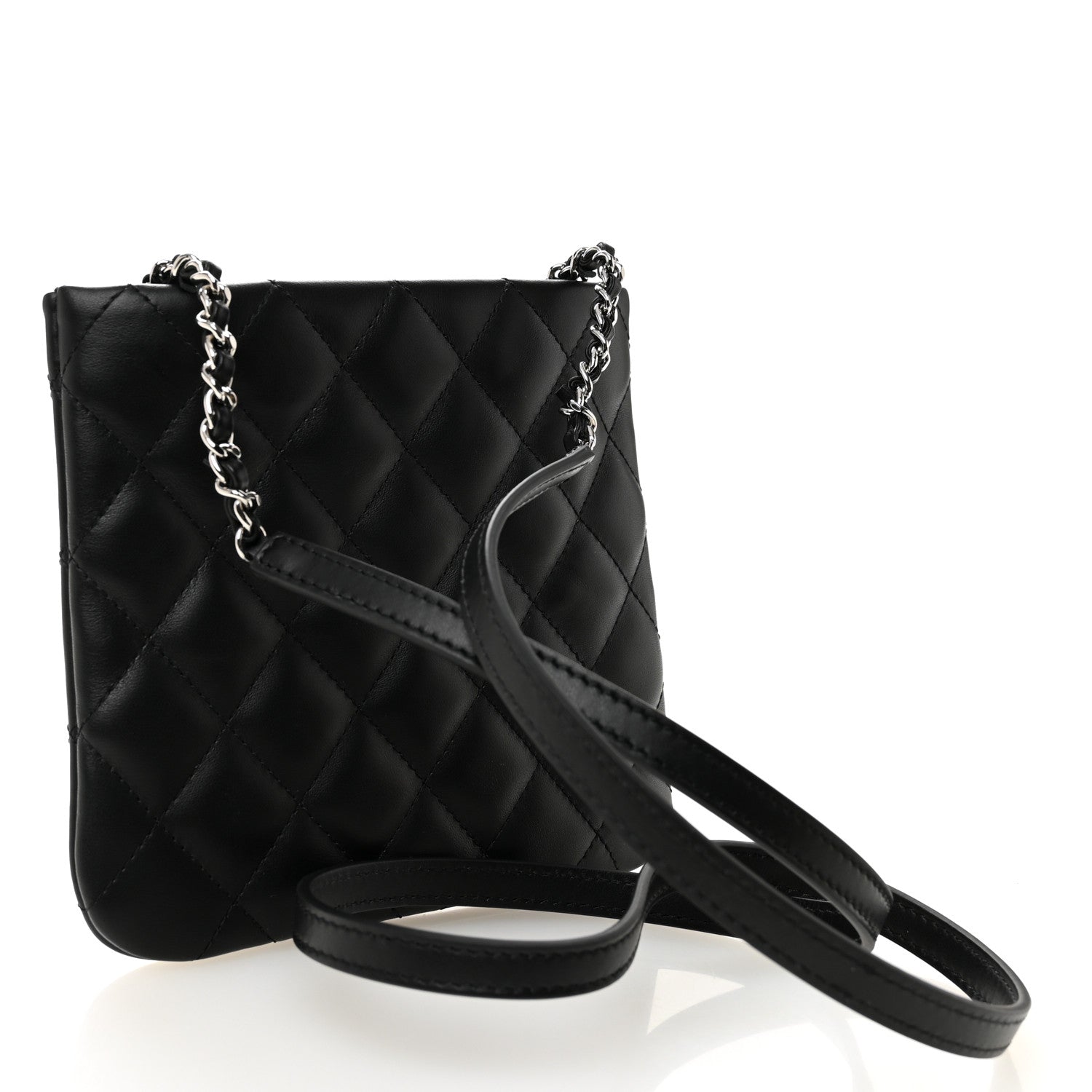 Chanel Lambskin Quilted Uniform Crossbody Bag Black