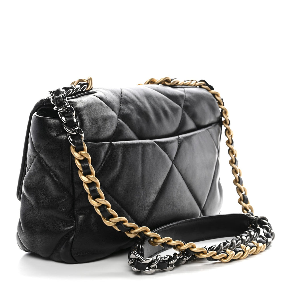 Chanel Lambskin Quilted Medium Chanel 19 Flap Black