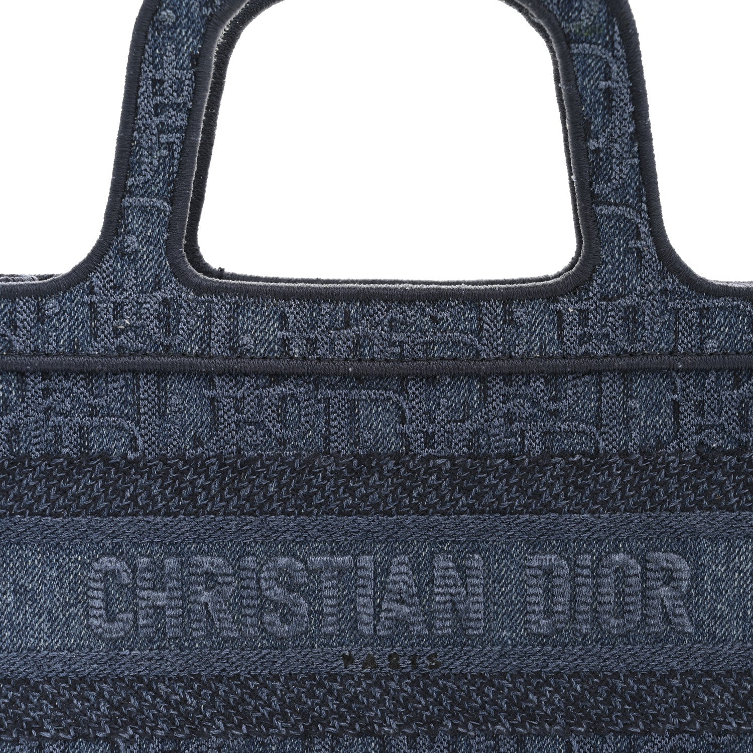 Christian Dior Oblique Denim Mini Book Tote Blue