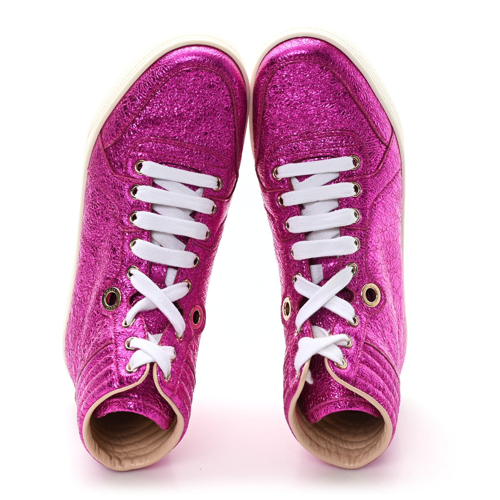 Gucci Galassia Womens High Top Sneakers 36.5 Fuxia