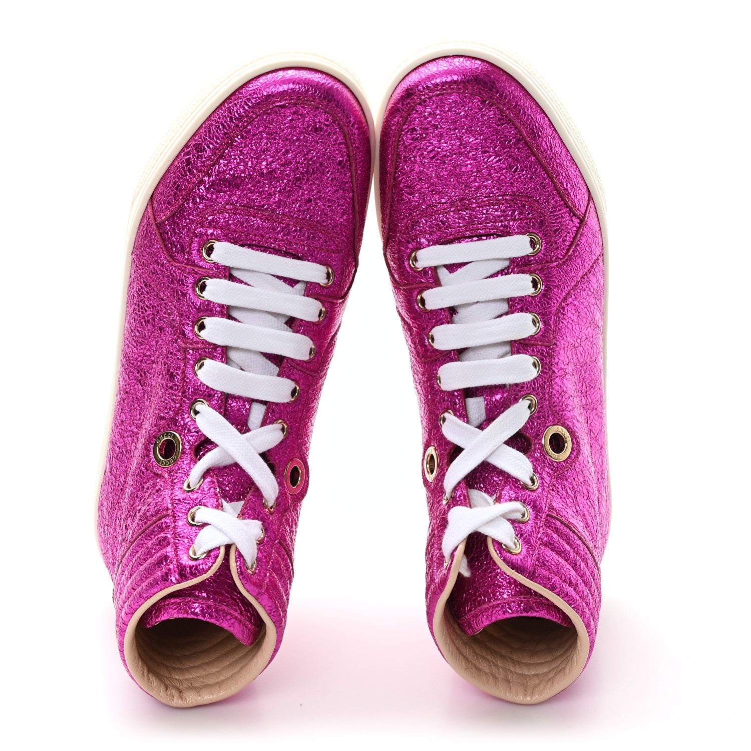 Gucci Galassia Womens High Top Sneakers 36.5 Fuxia
