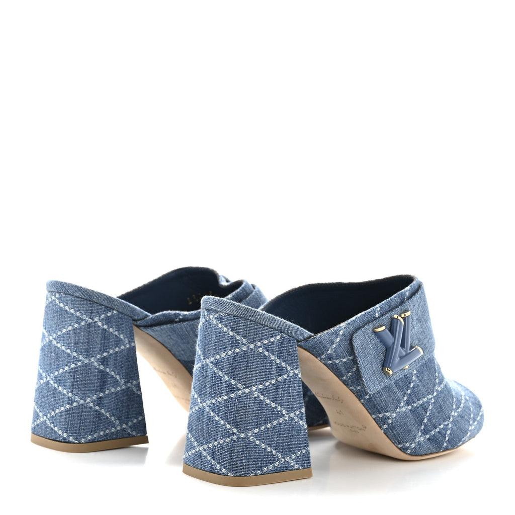 Louis Vuitton Denim Malletage Shake Mules 41 Blue