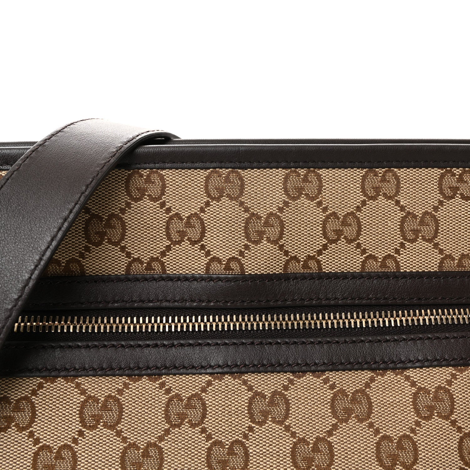Gucci Monogram Messenger Bag Dark Brown