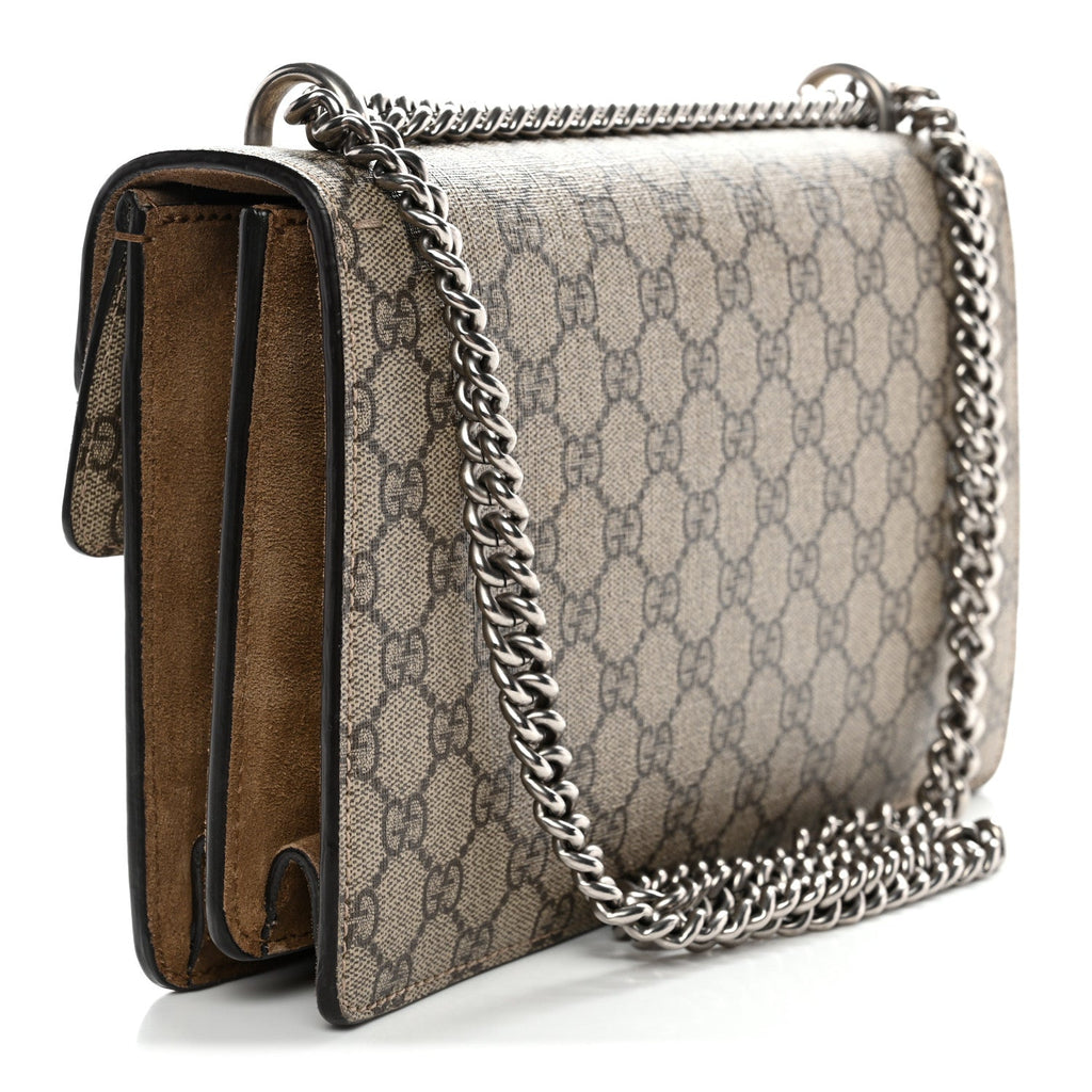 Gucci GG Supreme Monogram Small Dionysus Shoulder Bag Taupe