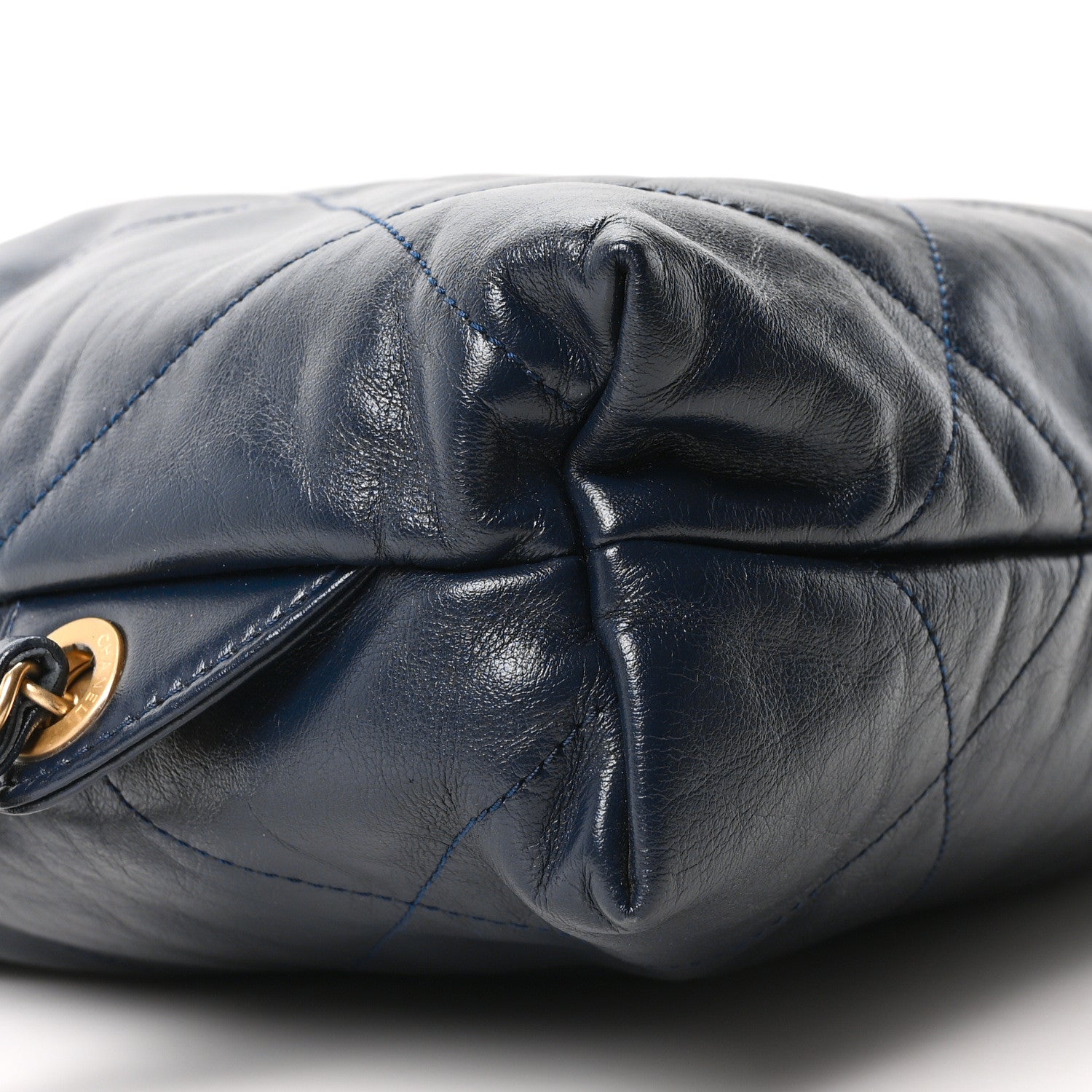 Chanel Shiny Calfskin Quilted Chanel 22 Backpack Dark Blue