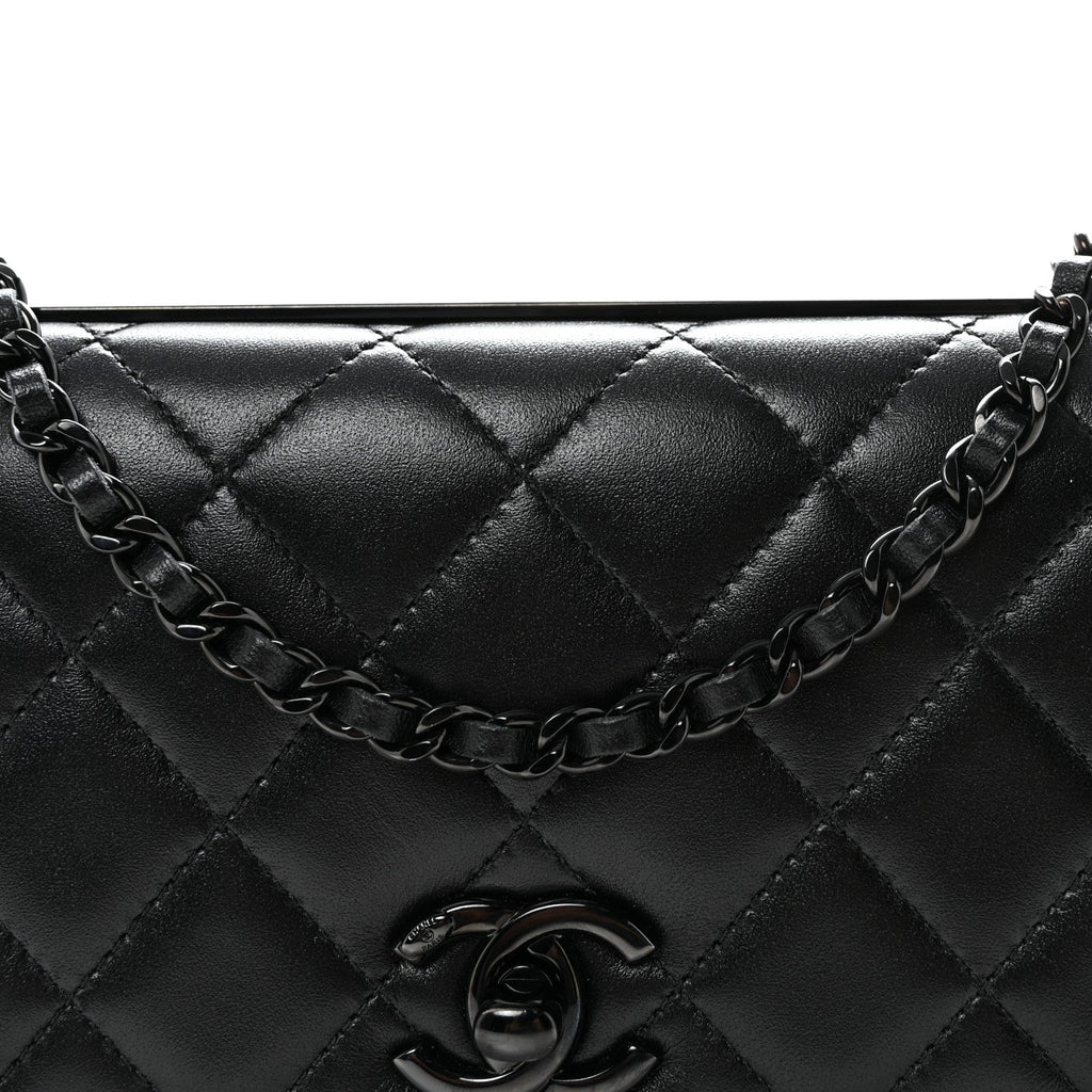 Chanel Lambskin Quilted Trendy CC Wallet On Chain WOC So Black
