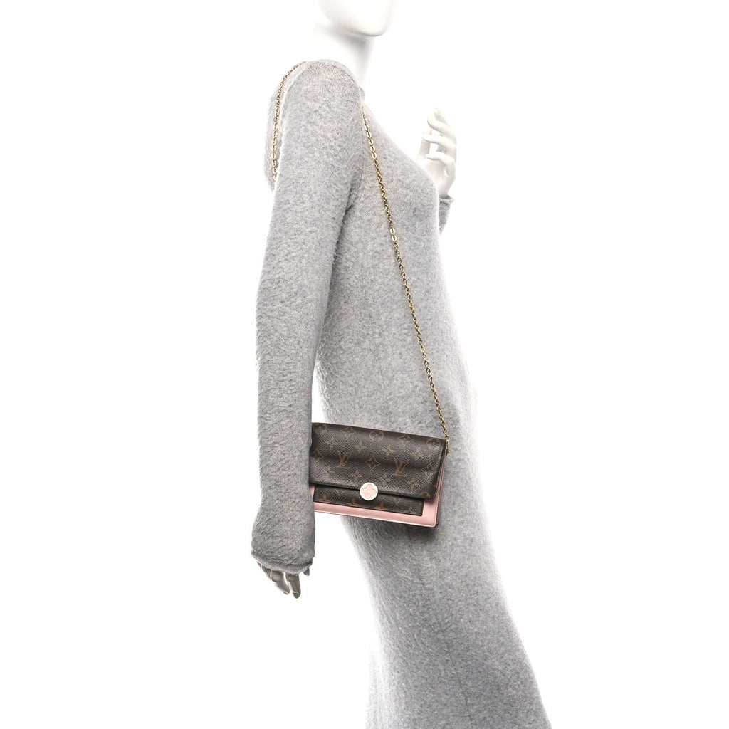 Louis Vuitton Monogram Flore Chain Wallet Rose Ballerine