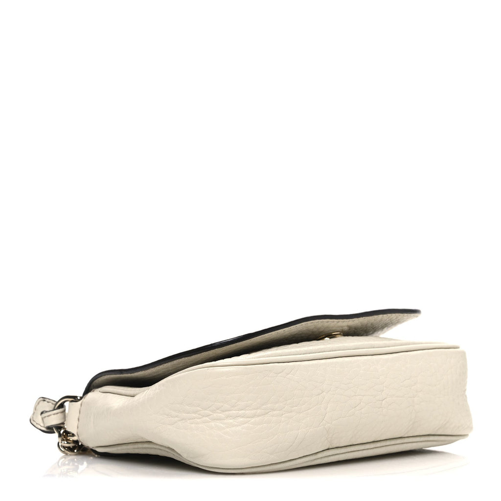 Gucci Pebbled Calfskin Small Soho Flap Crossbody Off White