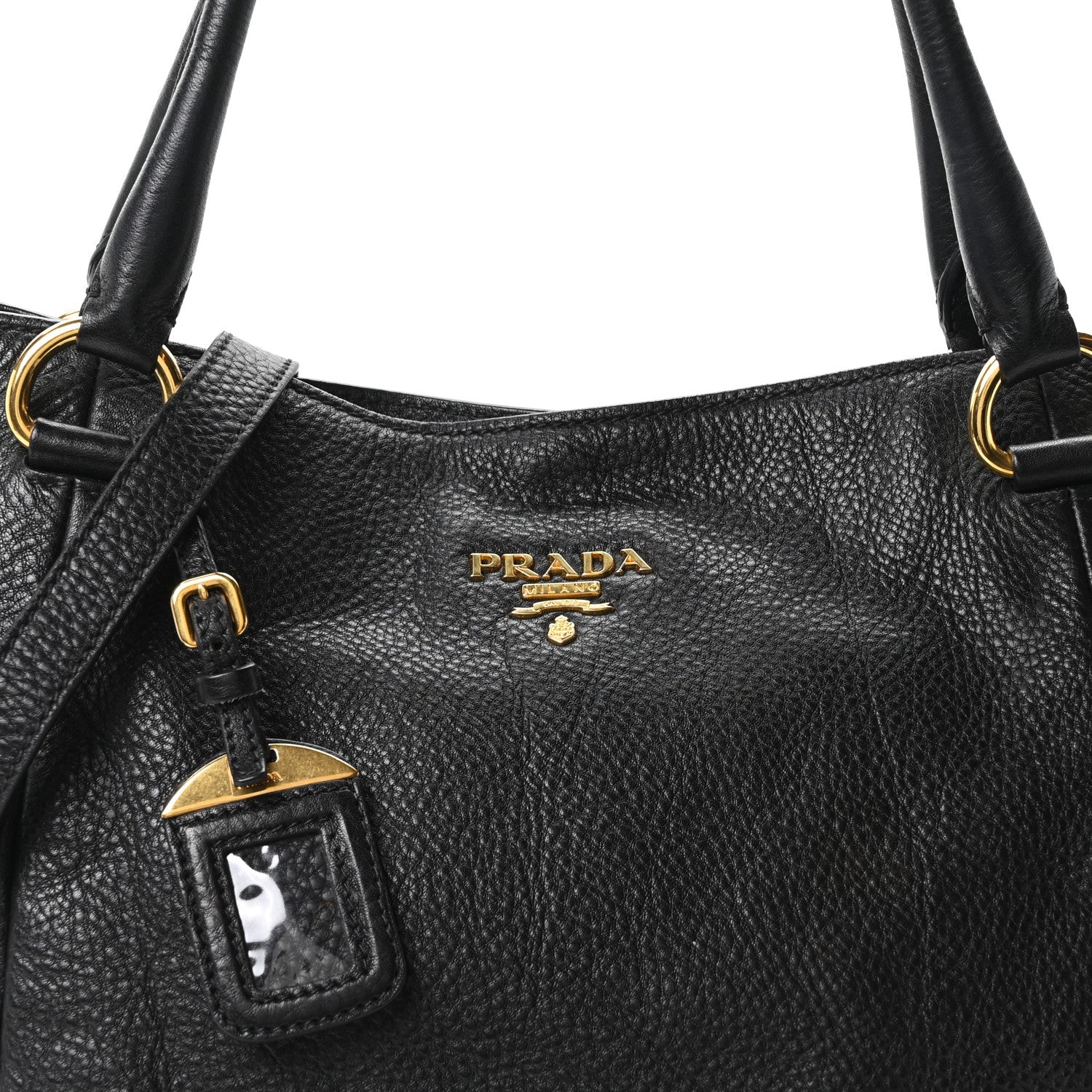 Prada Vitello Daino Shopping Tote Black