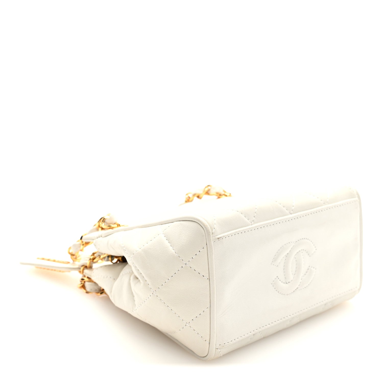 Chanel Lambskin Quilted Shoulder Bag White