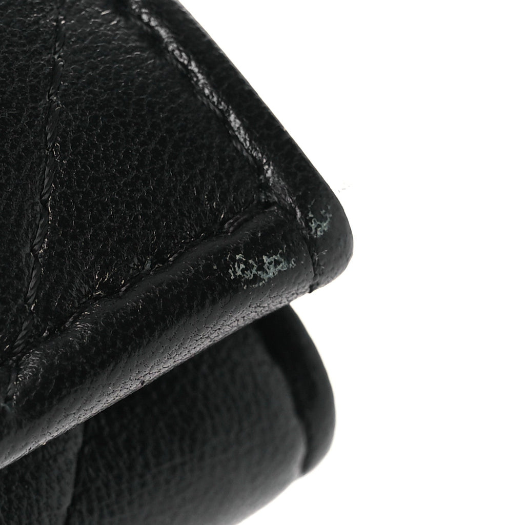 Lambskin Quilted Small Chanel 19 Flap Wallet Black