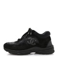 Fabric Calfskin Suede CC Sneakers 35.5 Black