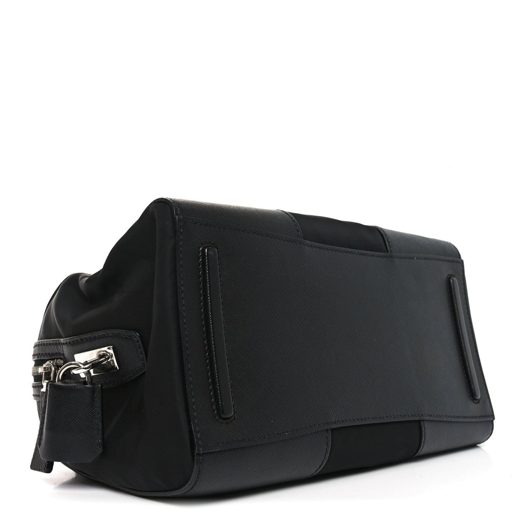 Prada Nylon Saffiano Top Handle Bag Black