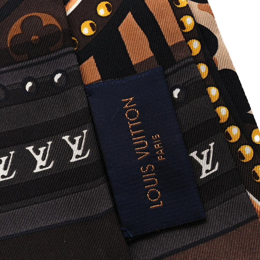 Louis Vuitton Silk Monogram LV World Bandeau Brown