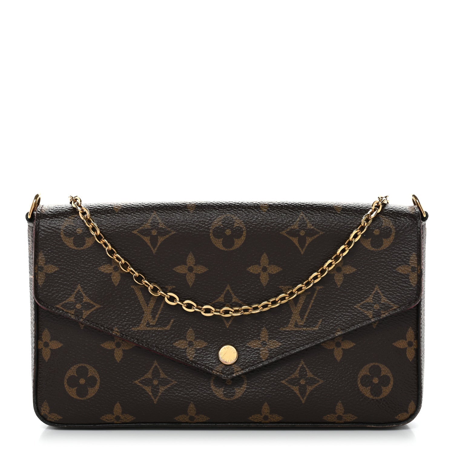 Louis Vuitton Monogram Pochette Felicie Chain Wallet Fuchsia