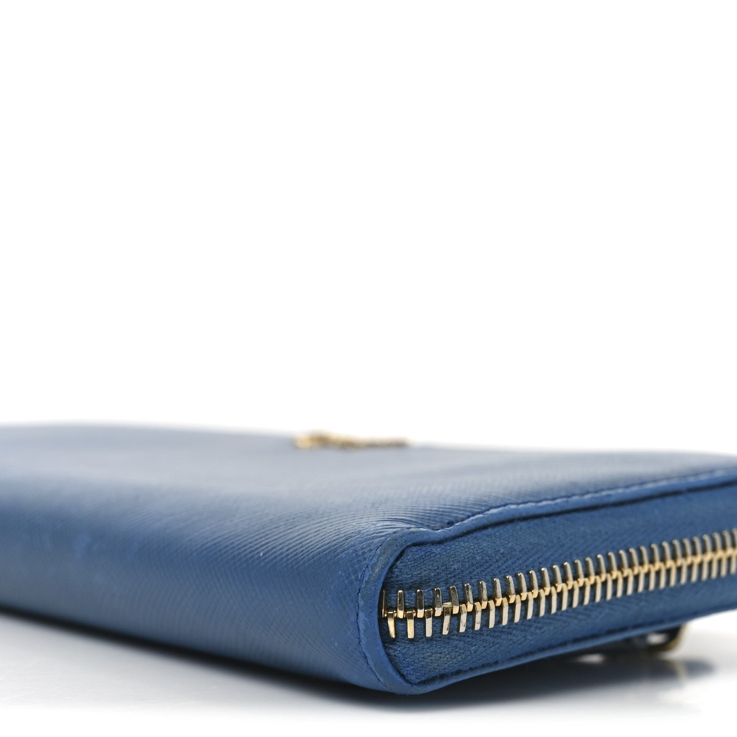 Prada Vitello Move Half Zip Wallet Cobalto