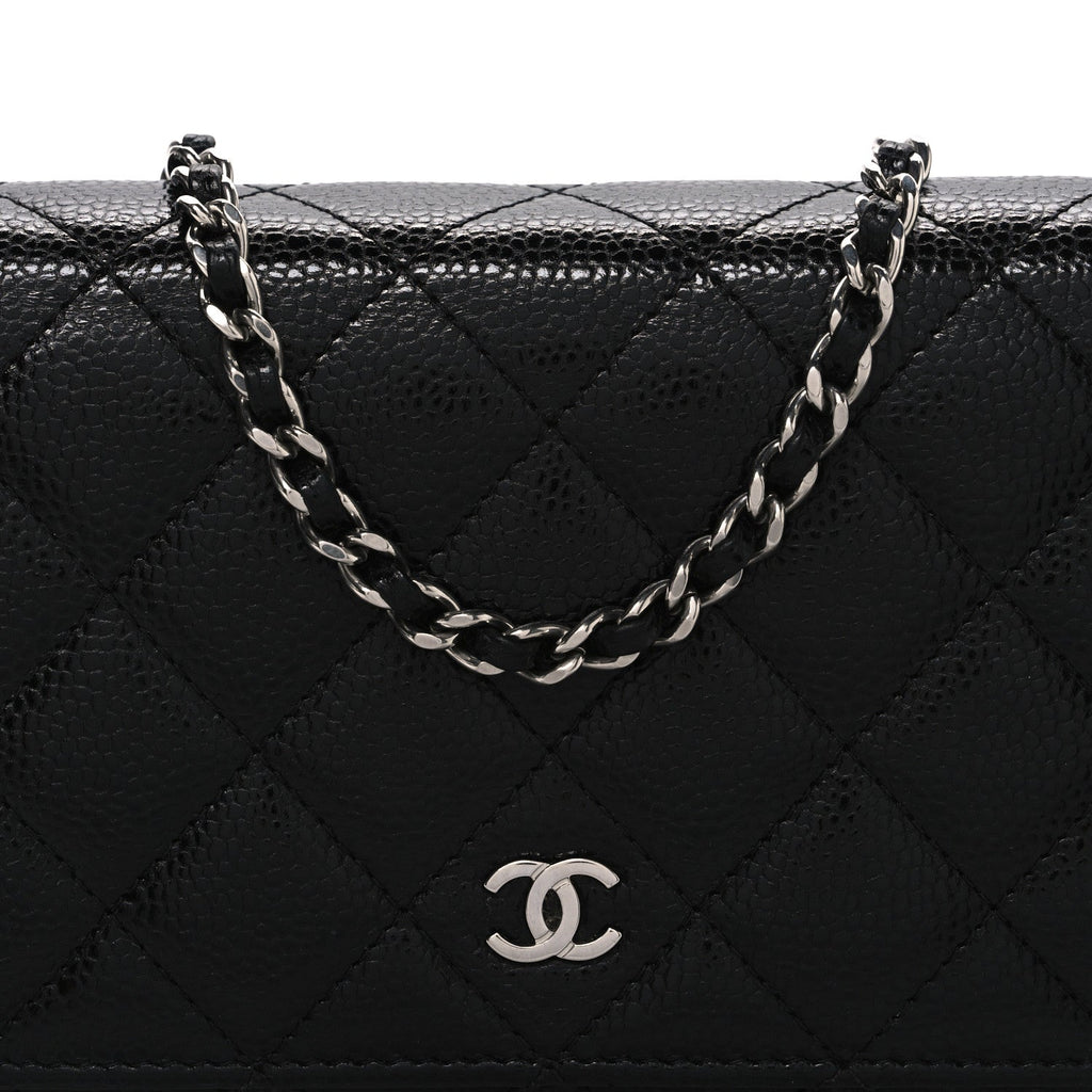 Chanel Caviar Quilted Wallet on Chain WOC Black