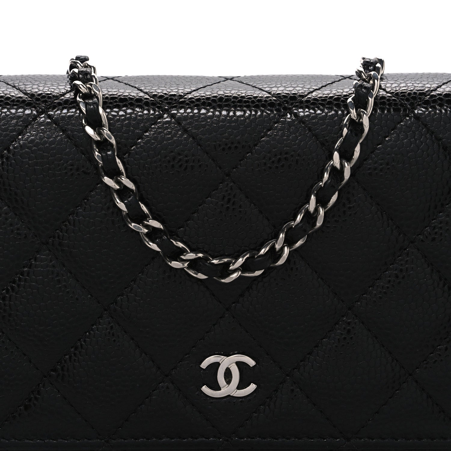 Chanel Caviar Quilted Wallet on Chain WOC Black
