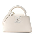 Louis Vuitton Taurillon Capucines East West Mini Optic White