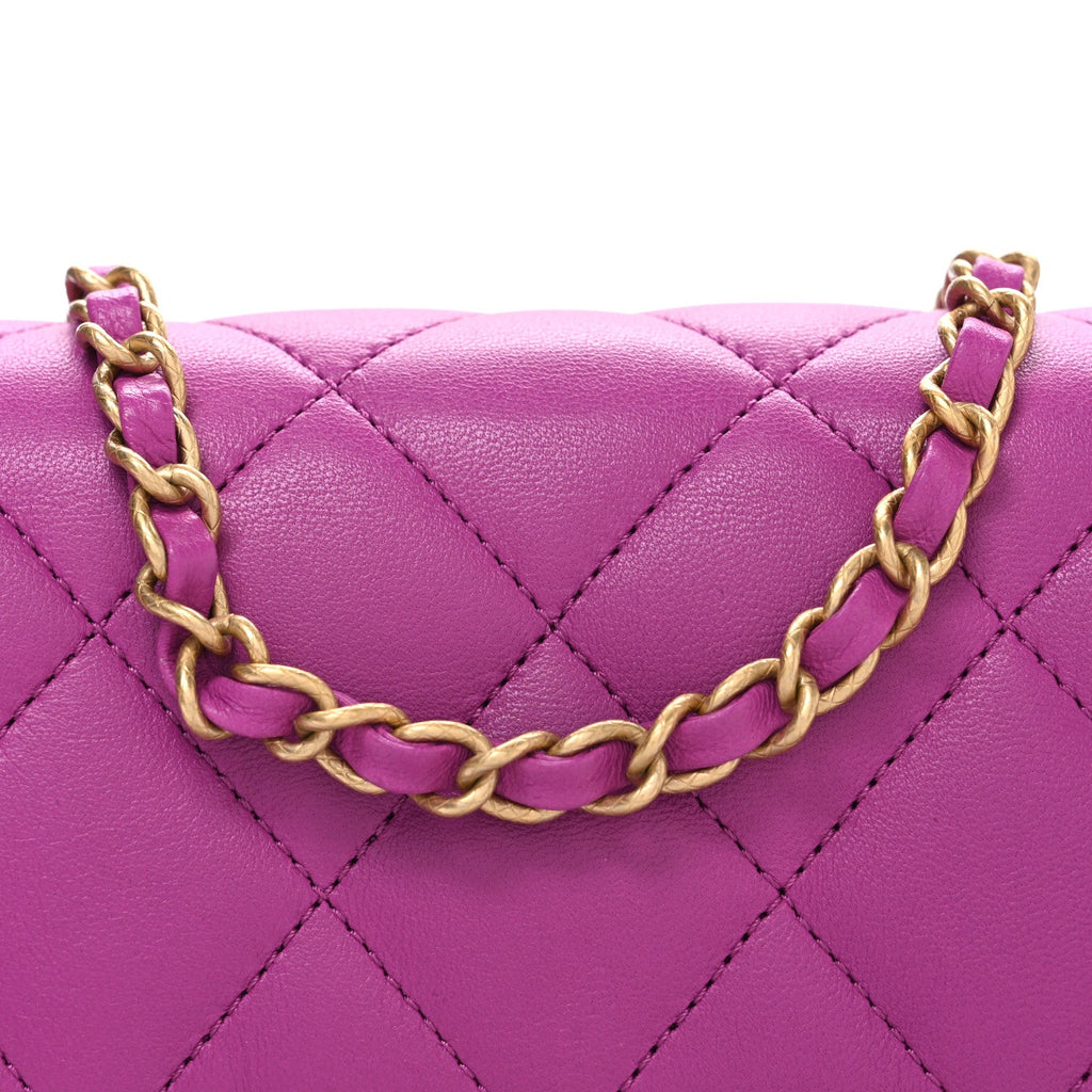 Chanel Lambskin Quilted CC Small Dynasty Flap Purple