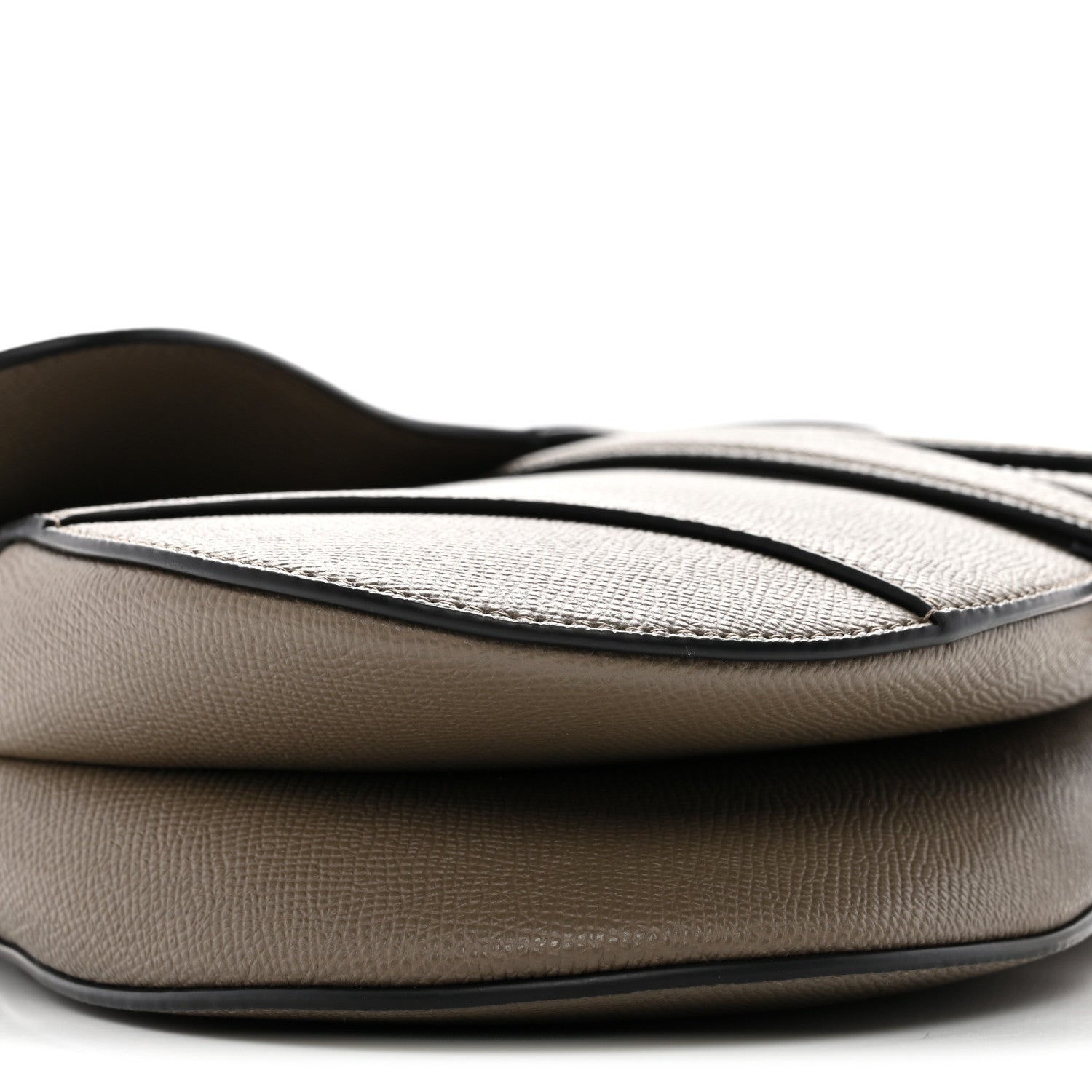 Christian Dior Grained Calfskin Saddle Bag With Strap Clay Green