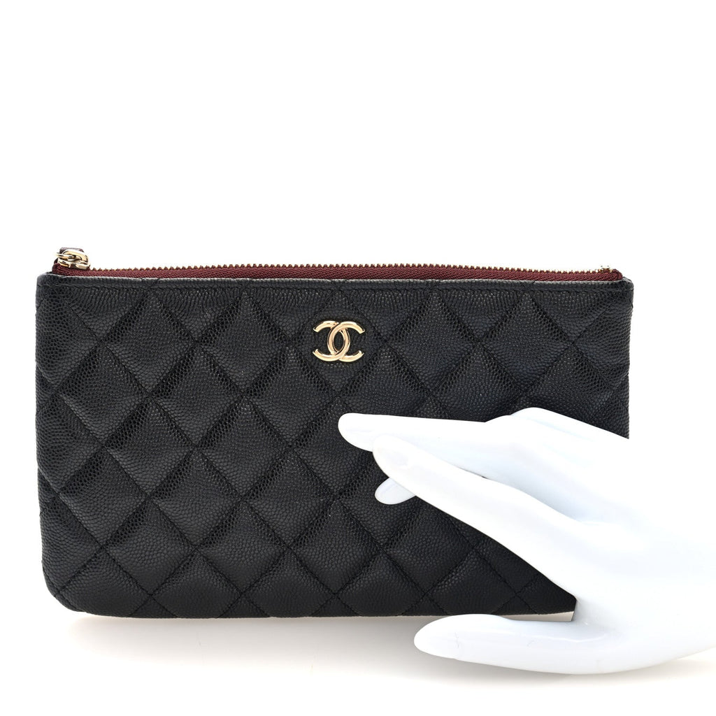 Caviar Quilted Cosmetic Case Black