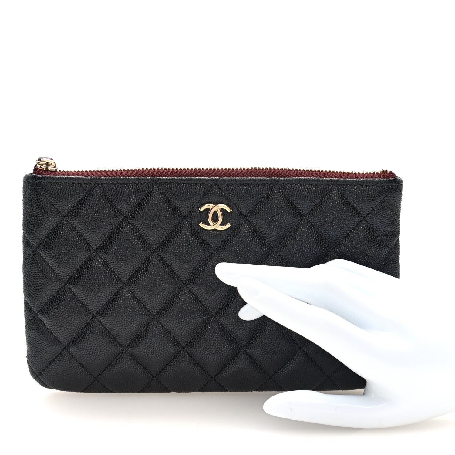 Caviar Quilted Cosmetic Case Black
