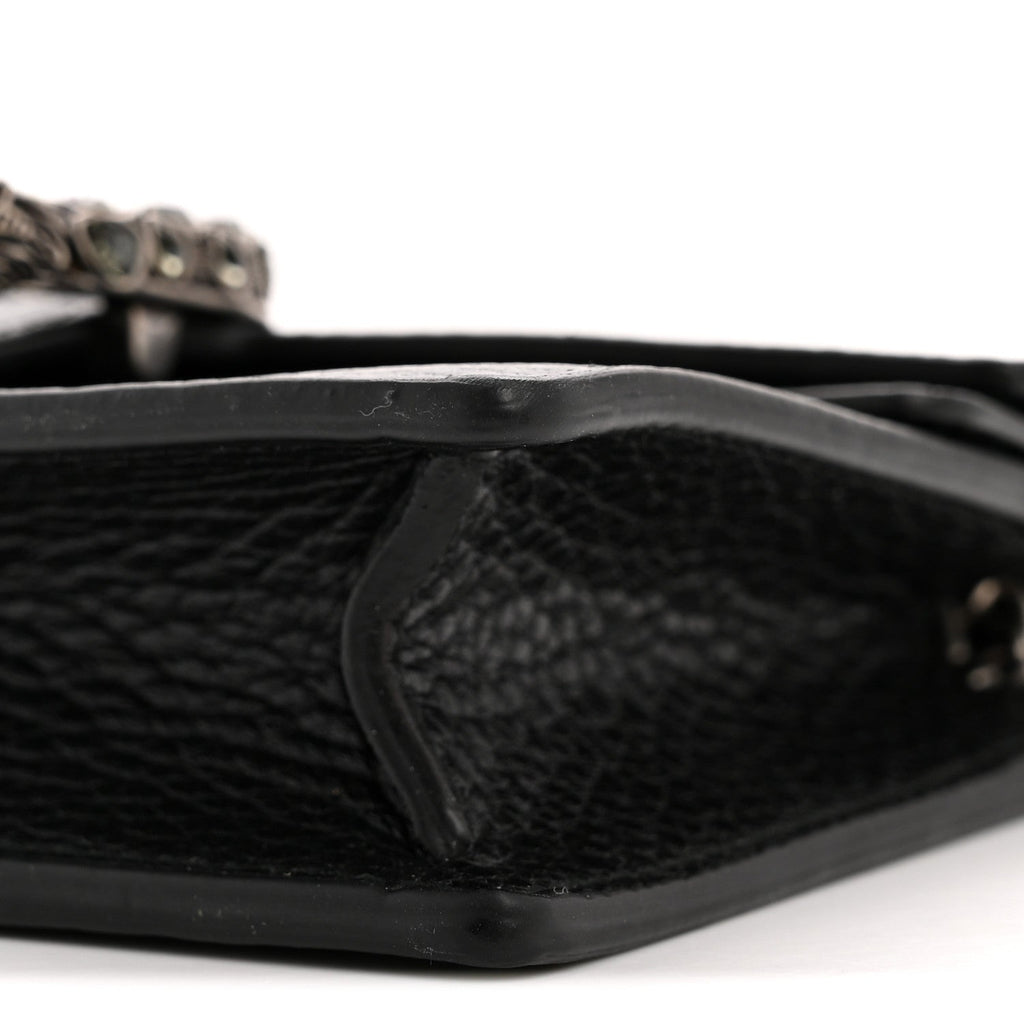 Gucci Calfskin Super Mini Dionysus Shoulder Bag Black