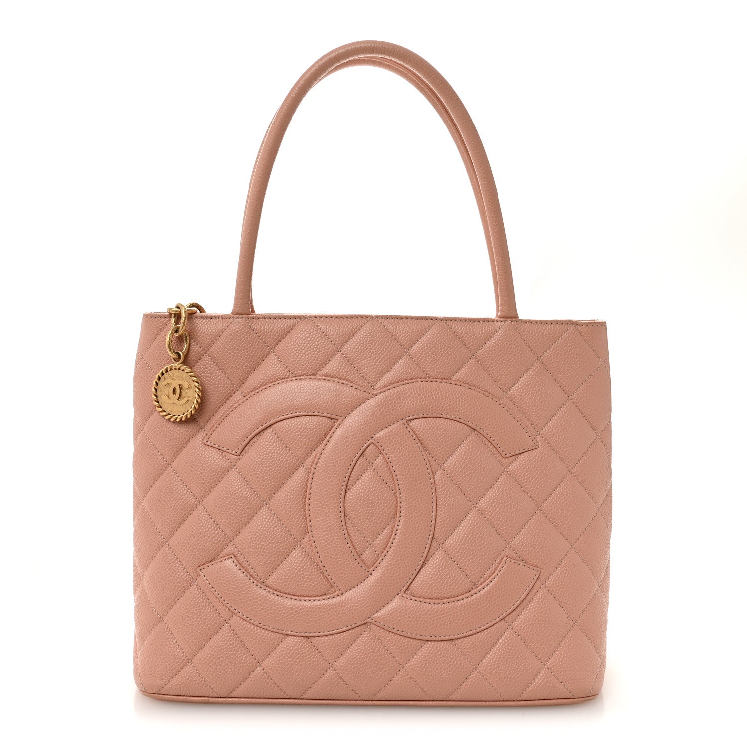 Chanel Caviar Quilted Medallion Tote Light Pink
