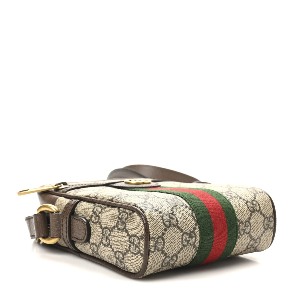 Gucci GG Supreme Monogram Web Mini Ophidia Messenger Brown