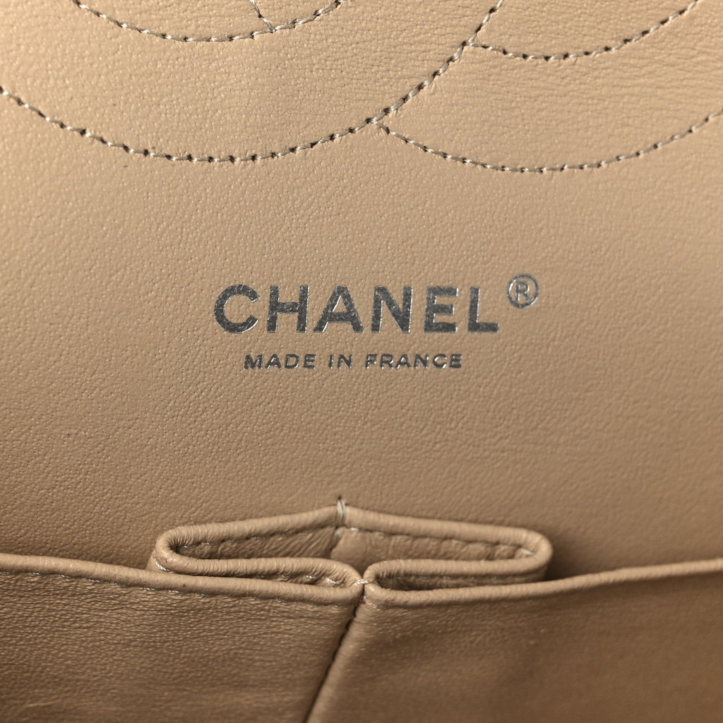 Chanel Caviar Quilted Jumbo Double Flap Beige