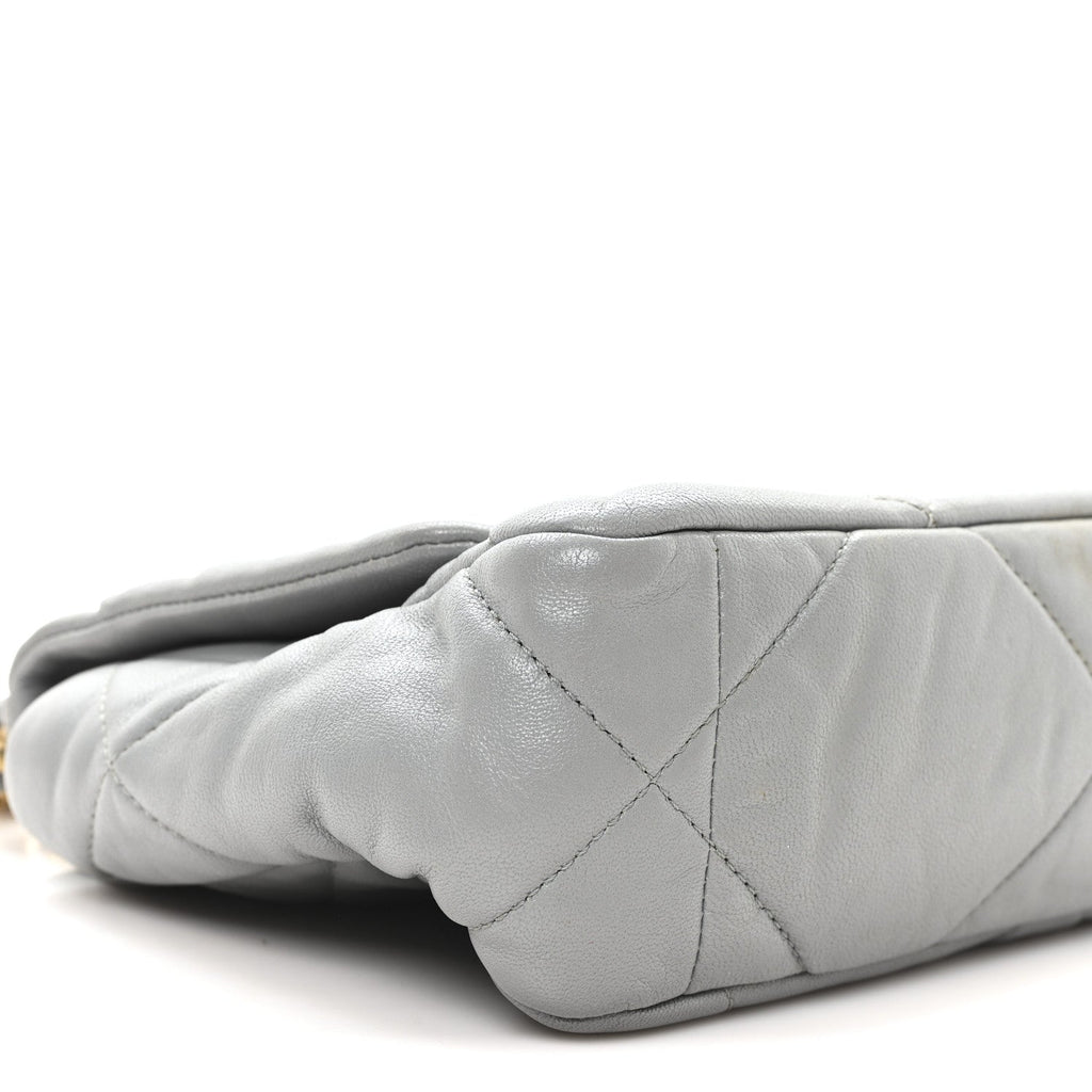 Chanel Goatskin Quilted Medium Chanel 19 Flap Grey