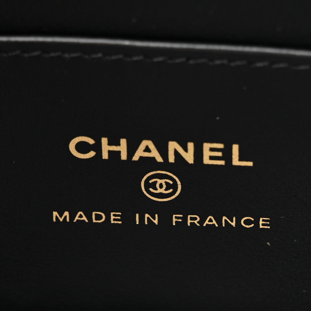 Chanel Shiny Aged Calfskin Quilted Mini Nano Kelly Shopper Black