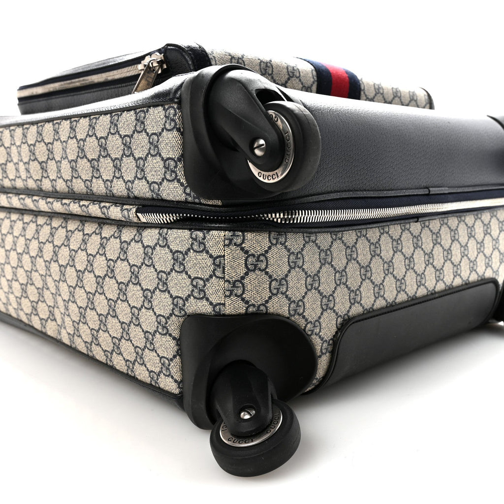 Gucci GG Supreme Monogram Web Medium Savoy Trolley Beige Blue